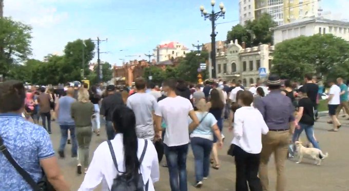 В Хабаровске прошла новая акция в поддержку арестованного губернатора